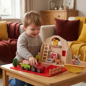 Montessori Wooden & Felt Farm Travel Toy – Perfect for On-the-Go Play