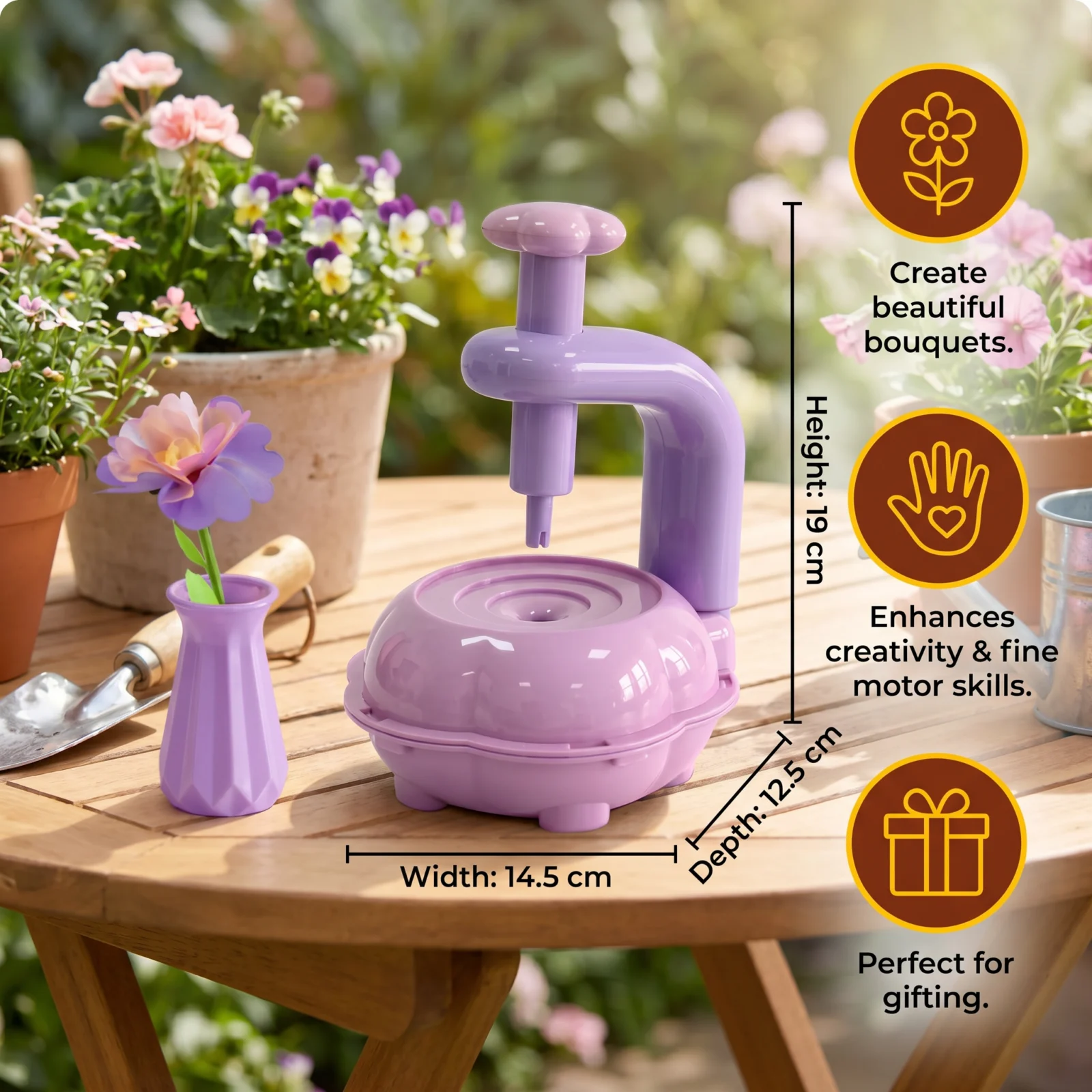 Kids Flower Bouquet Making Kit with Press Machine – DIY Craft Set for Girls