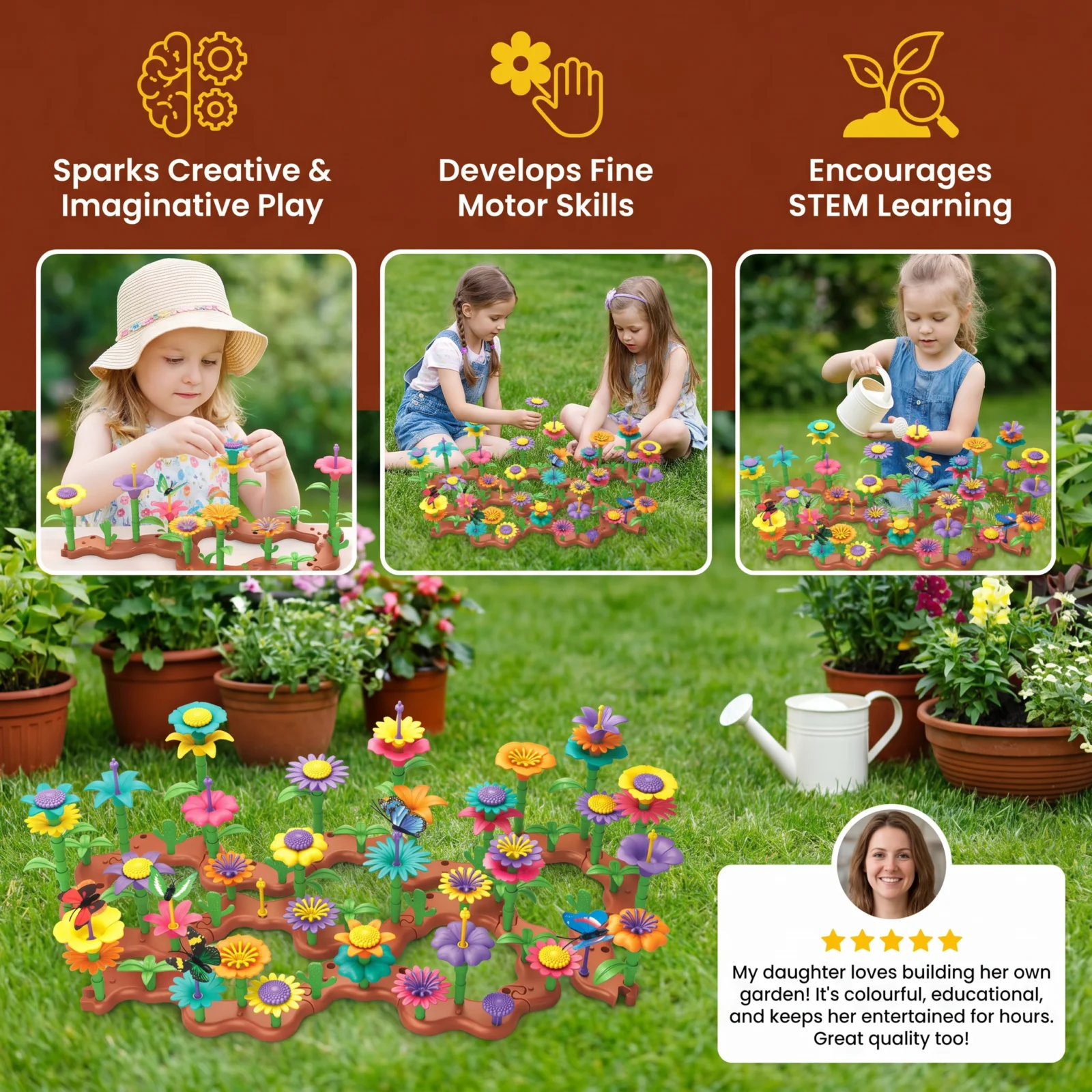 Flower Garden Building Toy for Kids โ Creative Planting & Learning Playset for Little Gardeners