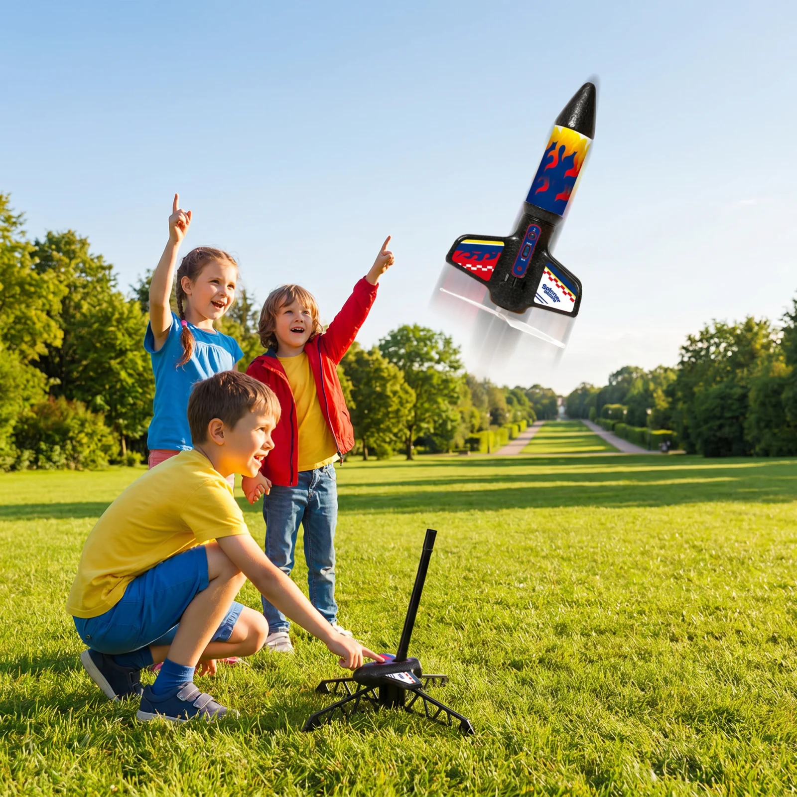 Kids Rocket Launcher with Parachute โ Motorized Toy Rocket for Outdoor Adventures
