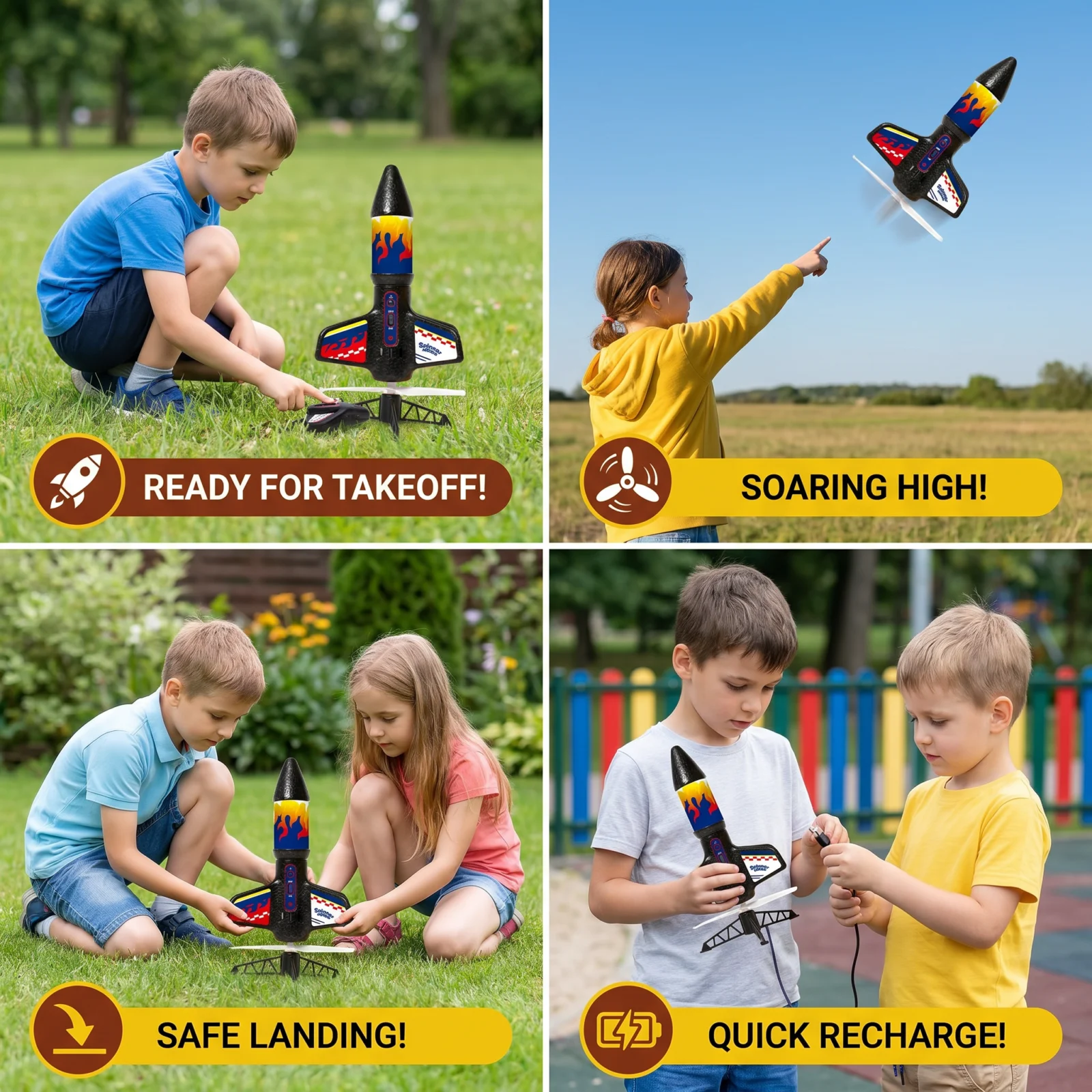 Kids Rocket Launcher with Parachute โ Motorized Toy Rocket for Outdoor Adventures