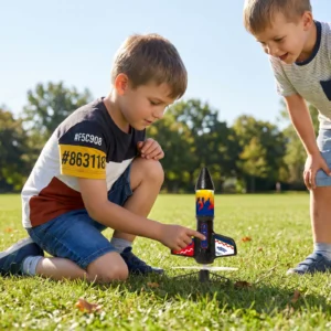 Kids Rocket Launcher with Parachute – Motorized Toy Rocket for Outdoor Adventures