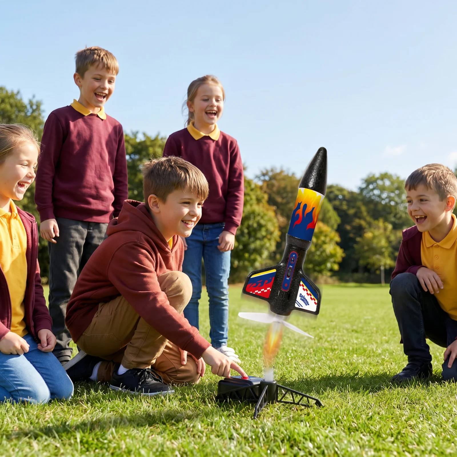 Kids Rocket Launcher with Parachute โ Motorized Toy Rocket for Outdoor Adventures