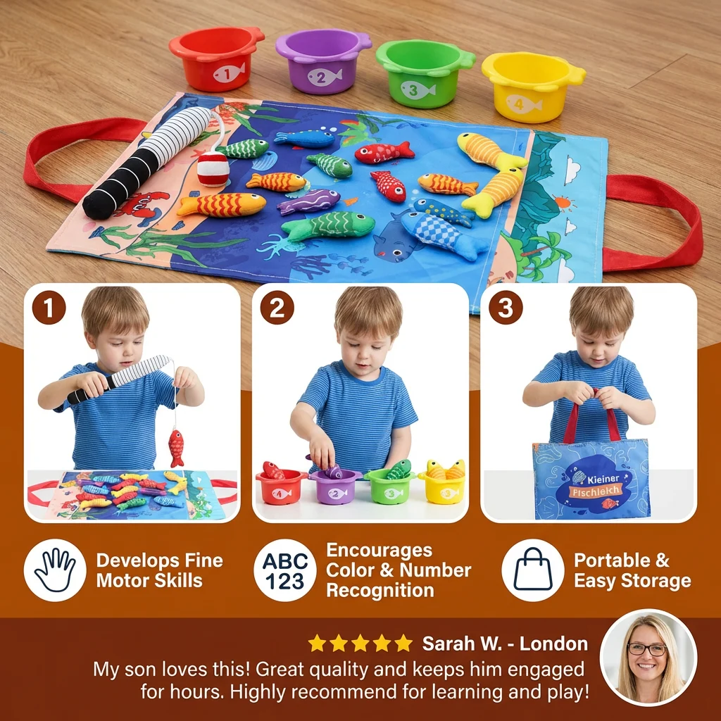 Montessori Plush Fishing Bond Toy