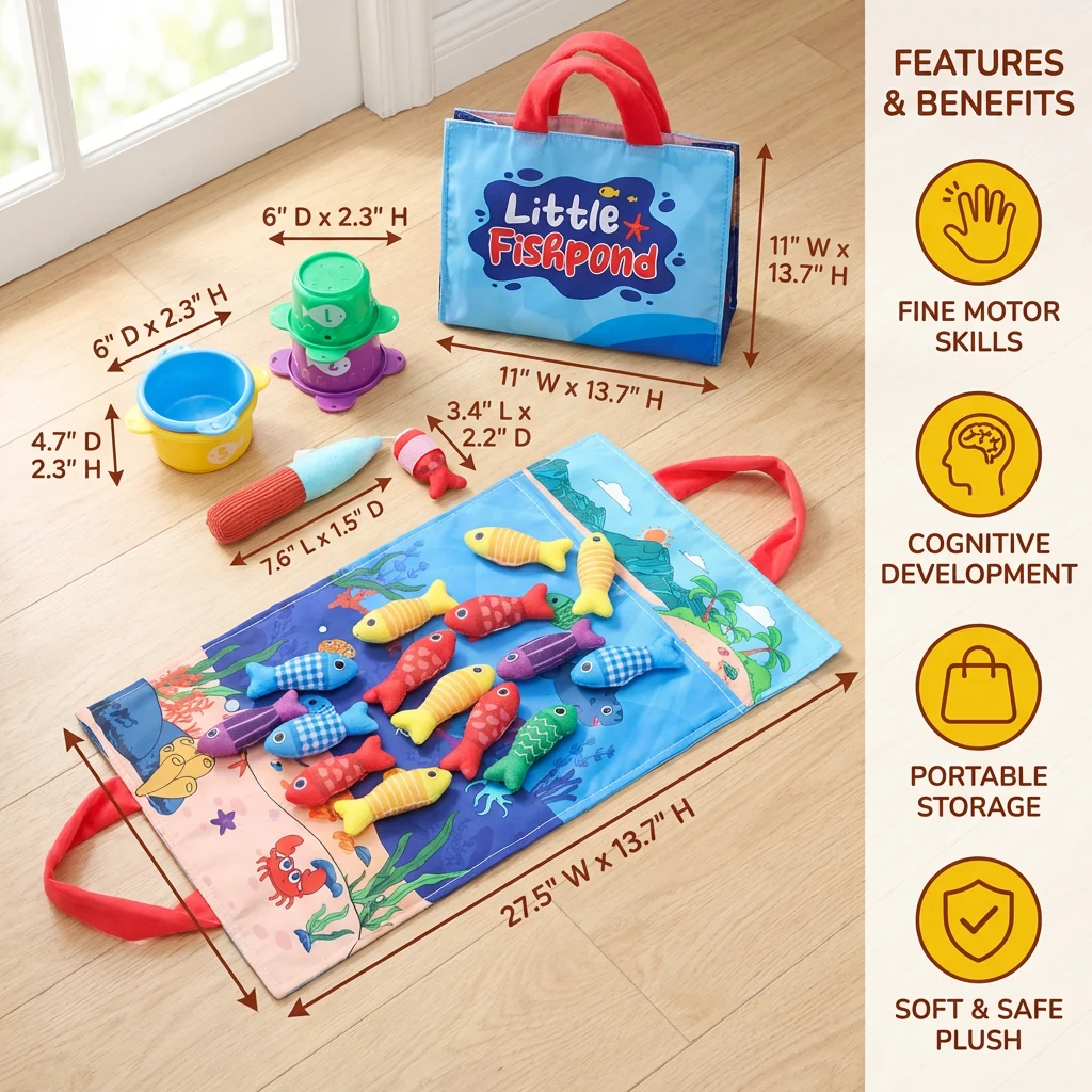 Montessori Plush Fishing Bond Toy