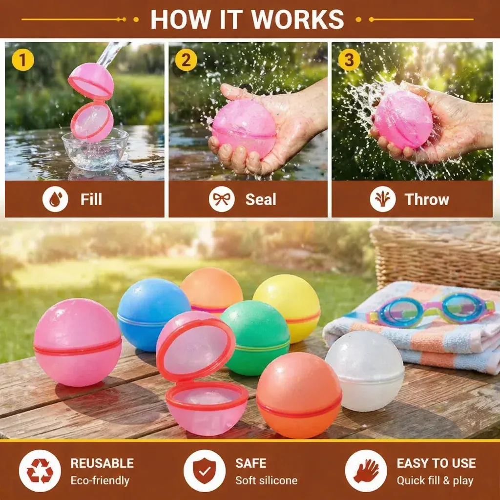 Reusable Water Balloons โ Self-Sealing & Silicone
