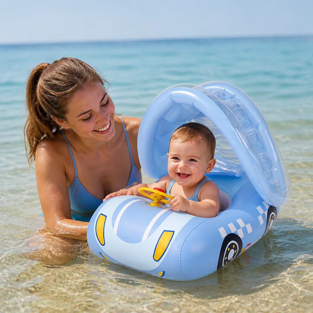 Inflatable Baby Pool Float Car with Sunshade