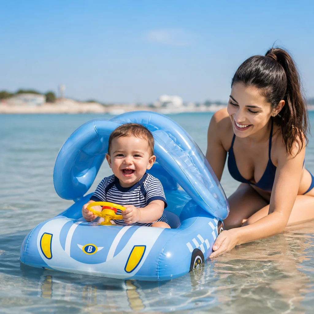 Inflatable Baby Pool Float Car with Sunshade