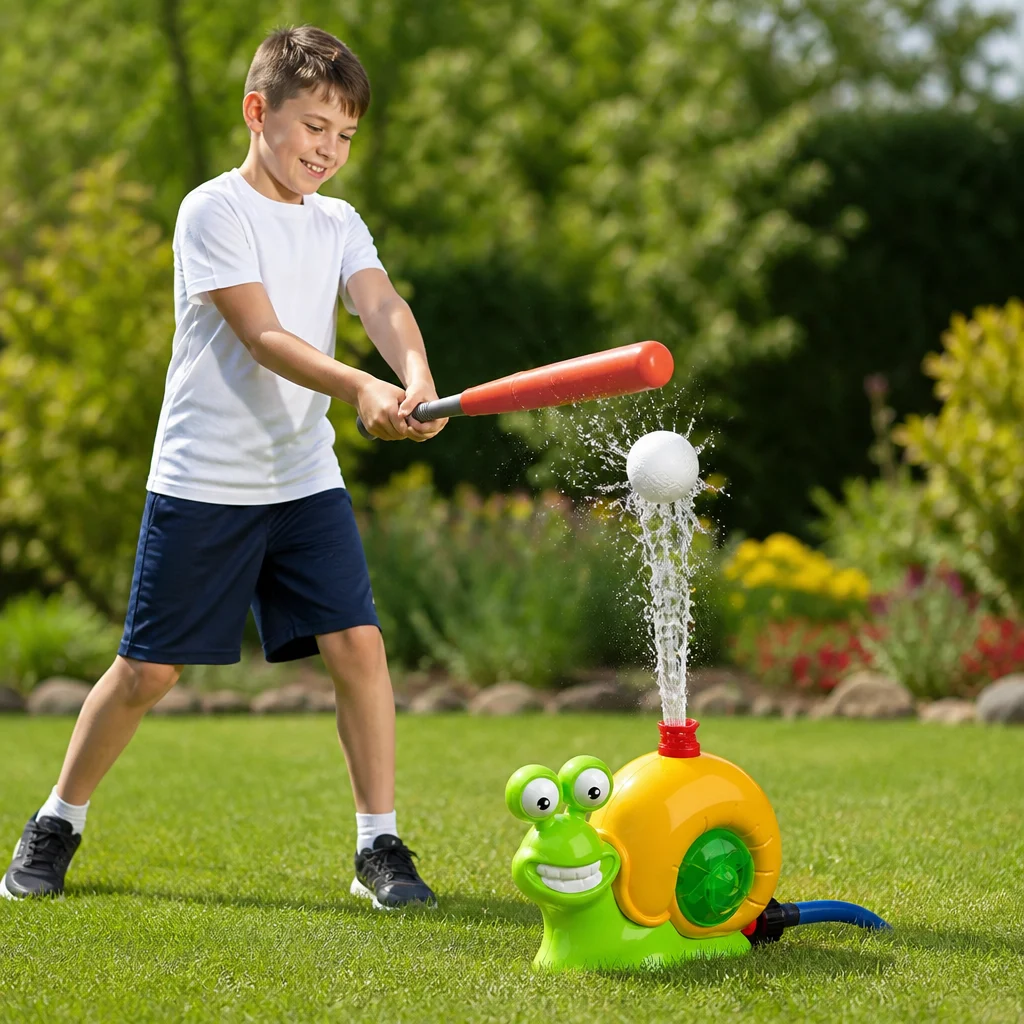 Kids Baseball Helicopter Water Sprinkler for Outdoor Summer Fun