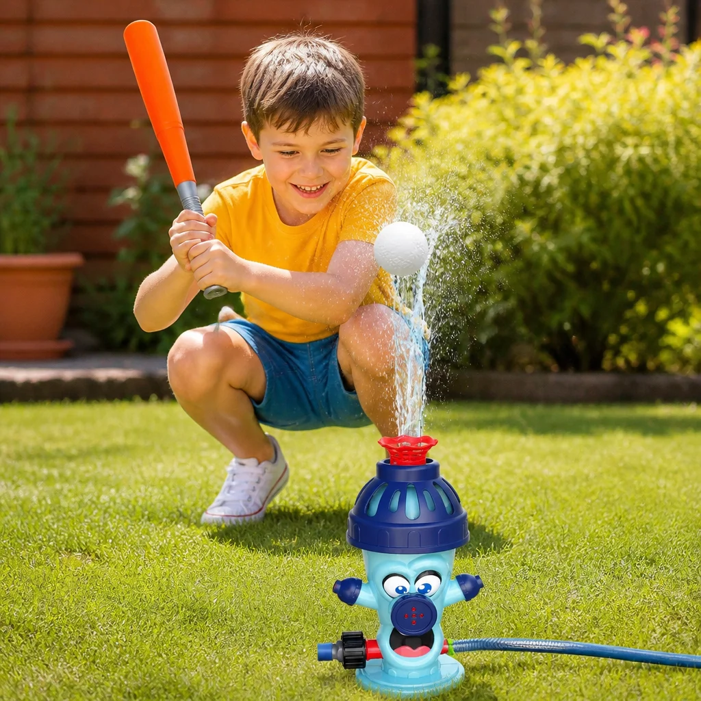 Kids Baseball Helicopter Water Sprinkler for Outdoor Summer Fun