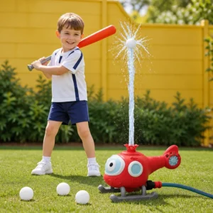 Kids Baseball Helicopter Water Sprinkler for Outdoor Summer Fun