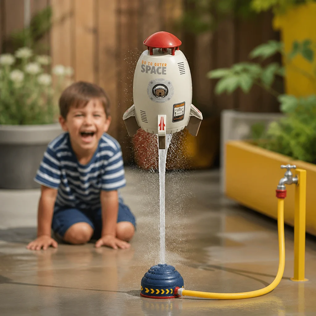 Flying Rocket Water Sprinkler Outdoor Toy for Kids