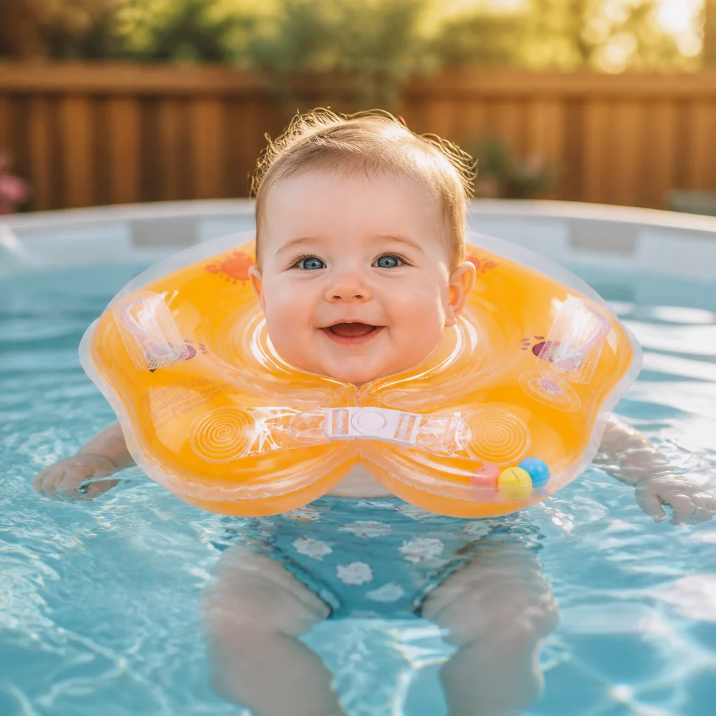 Inflatable Baby Neck Float Ring with Double Air Chamber