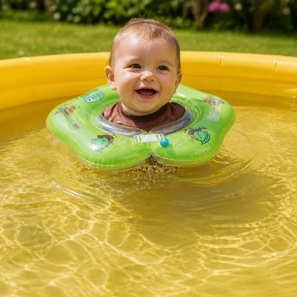 Inflatable Baby Neck Float Ring with Double Air Chamber