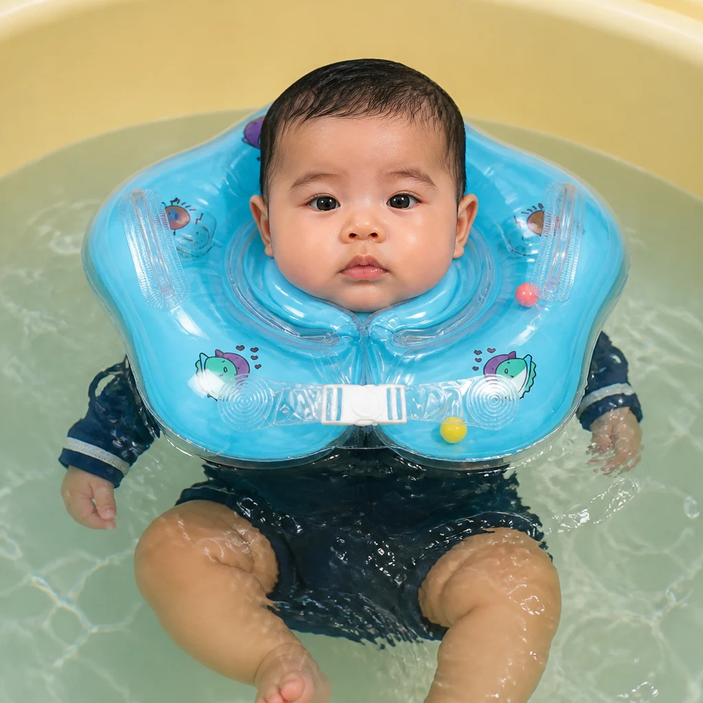 Inflatable Baby Neck Float Ring with Double Air Chamber