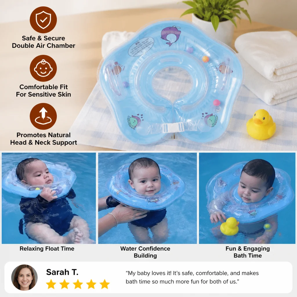 Inflatable Baby Neck Float Ring with Double Air Chamber