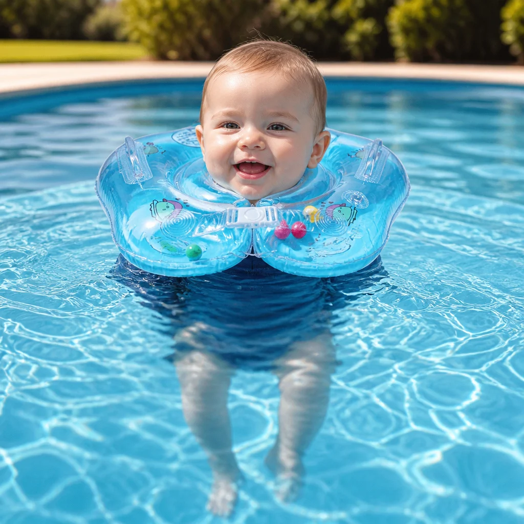 Inflatable Baby Neck Float Ring with Double Air Chamber
