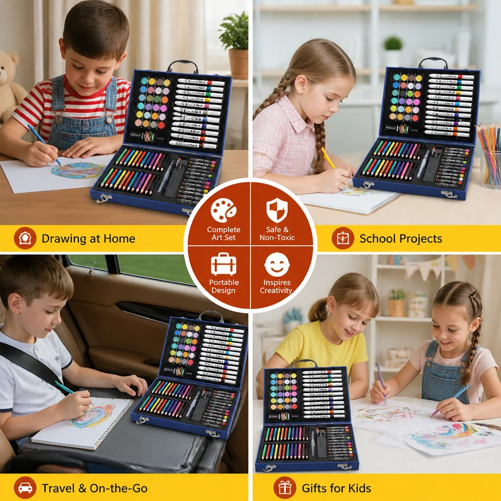 88-Piece Creative Art Case for Little Artists