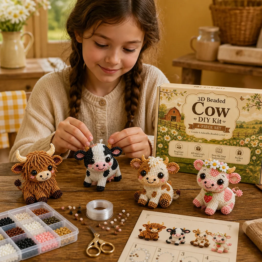3D Beaded Animal Craft Kit β DIY Mini Bead Art Set for Beginners