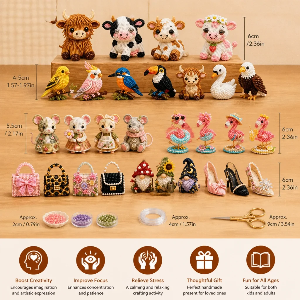 3D Beaded Animal Craft Kit β DIY Mini Bead Art Set for Beginners