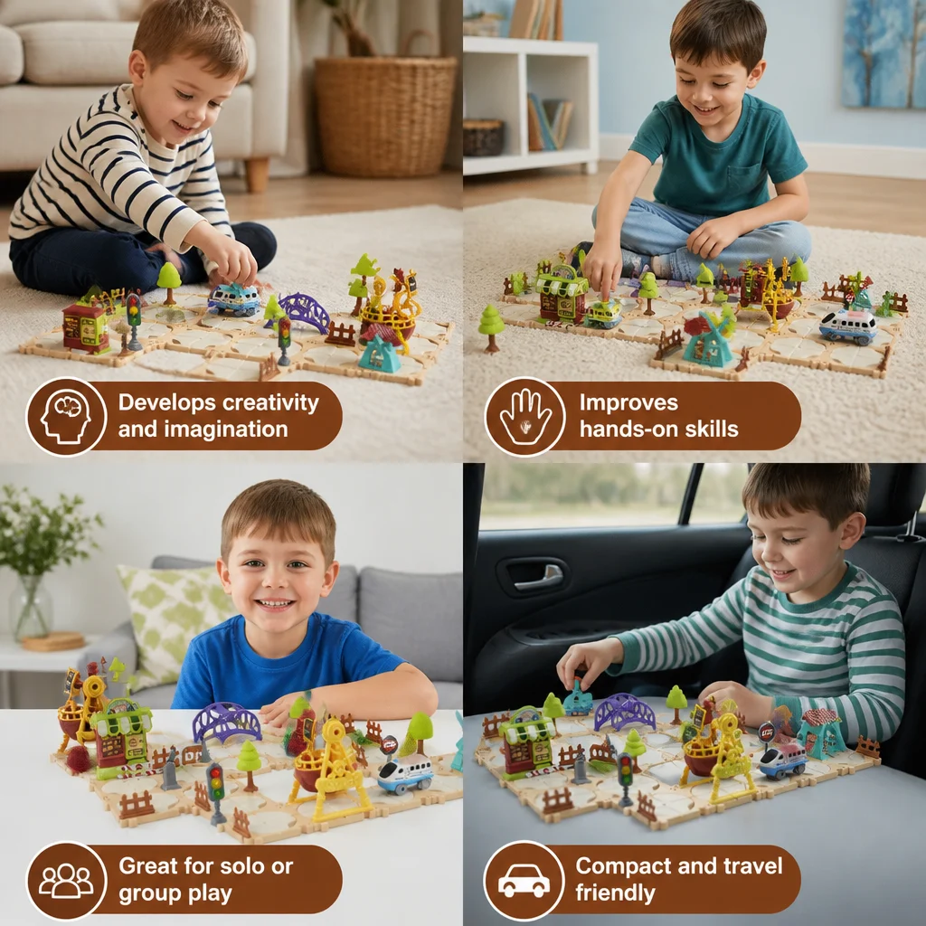 DIY Amusement Park Railway Building Set
