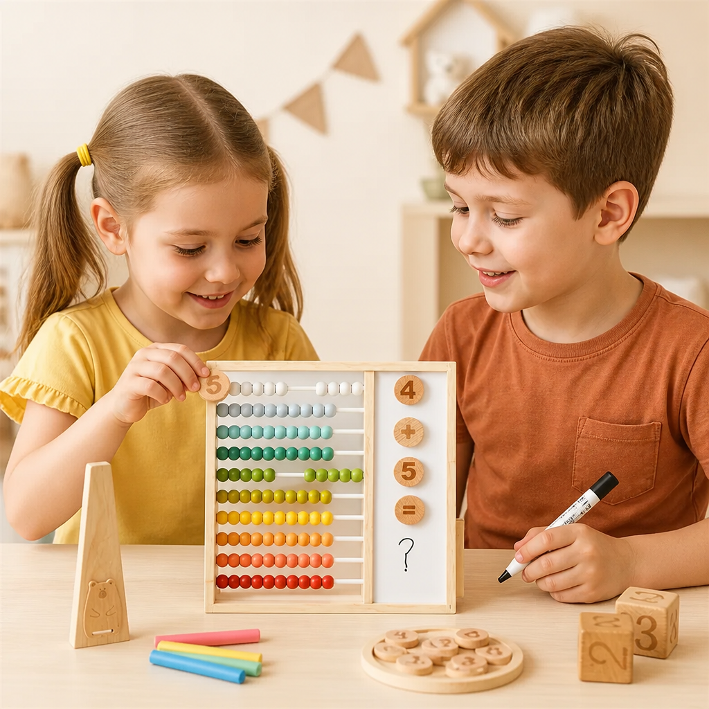 Magnetic Wooden Abacus for Kids โ Educational Toy with Numbers and Colors