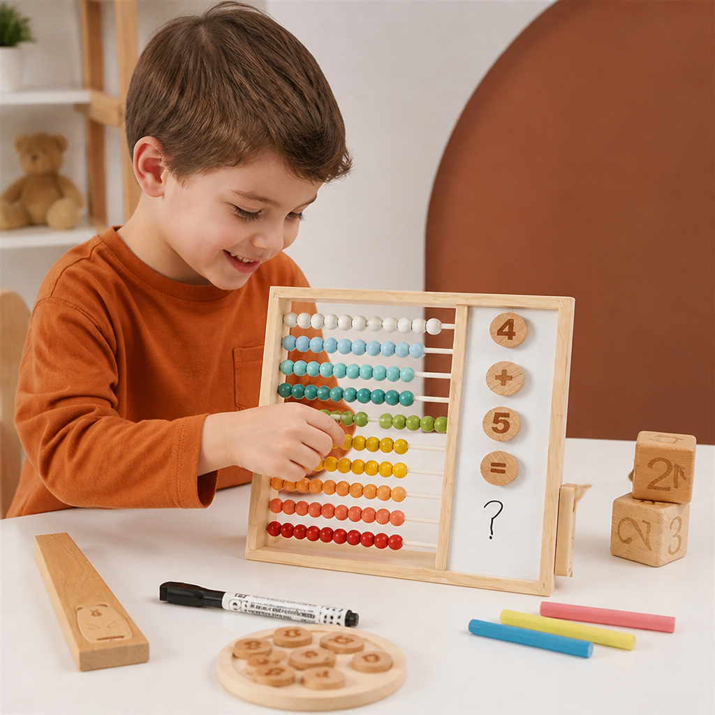 Magnetic Wooden Abacus for Kids โ Educational Toy with Numbers and Colors - Image 2