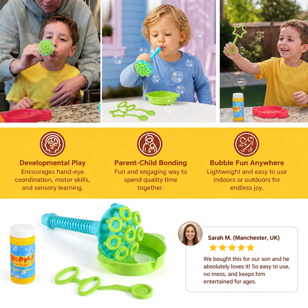 Magic Bubble Blower Stick Set