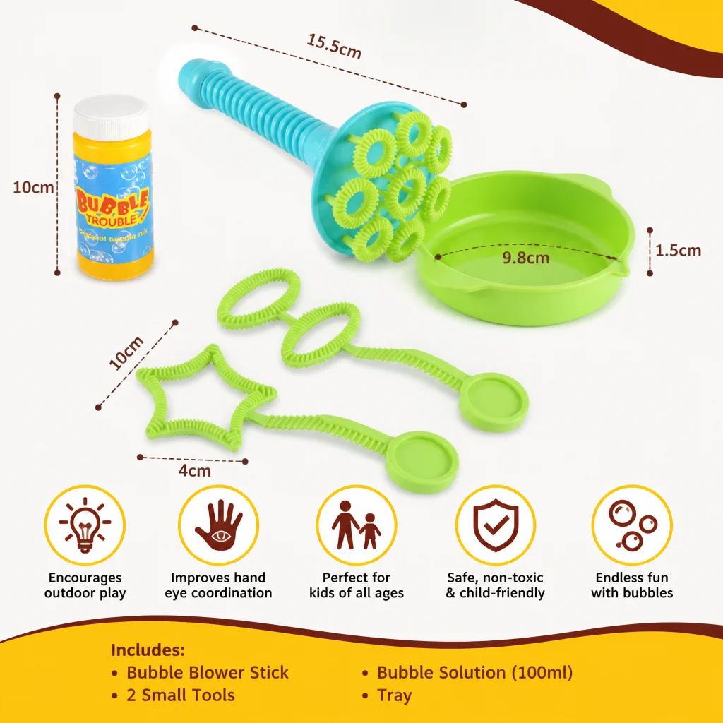 Magic Bubble Blower Stick Set