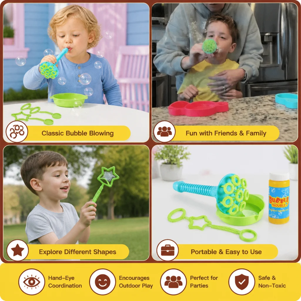 Magic Bubble Blower Stick Set