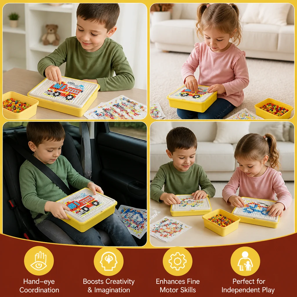 Montessori Learning Peg Mosaic Board
