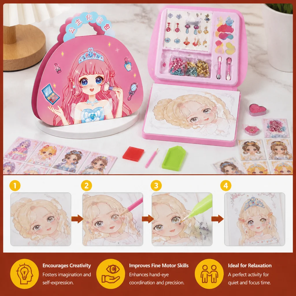 Princess Diamond Painting & Foil Art Book Craft Kit