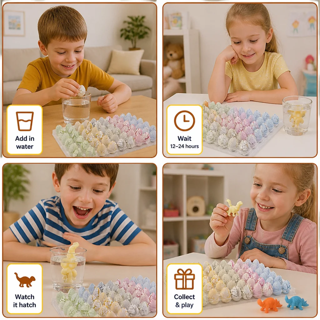 Hatching Dinosaur Egg Kit โ Grow-in-Water Dino Eggs with Surprise Toys