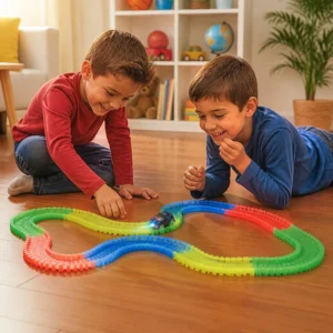 Glow-in-the-Dark Flexible Sand Race Track Set for Kids