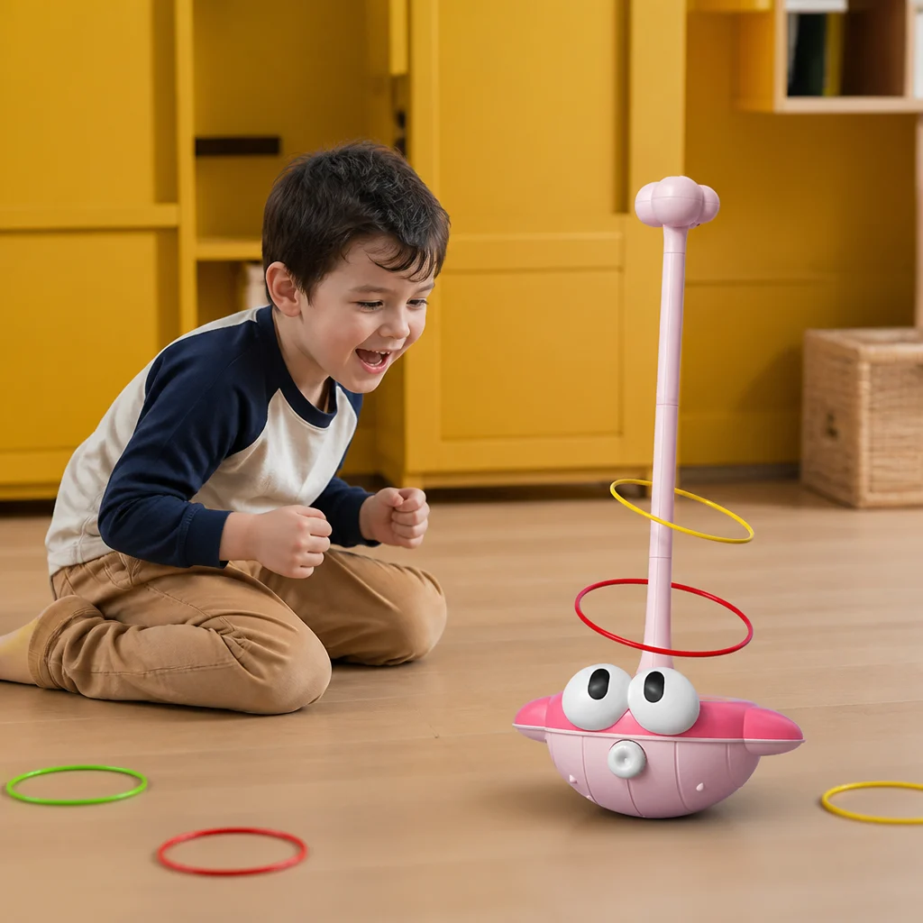 3-in-1 Educational Activity Game โ Ring Toss, Basketball & Sticky Ball