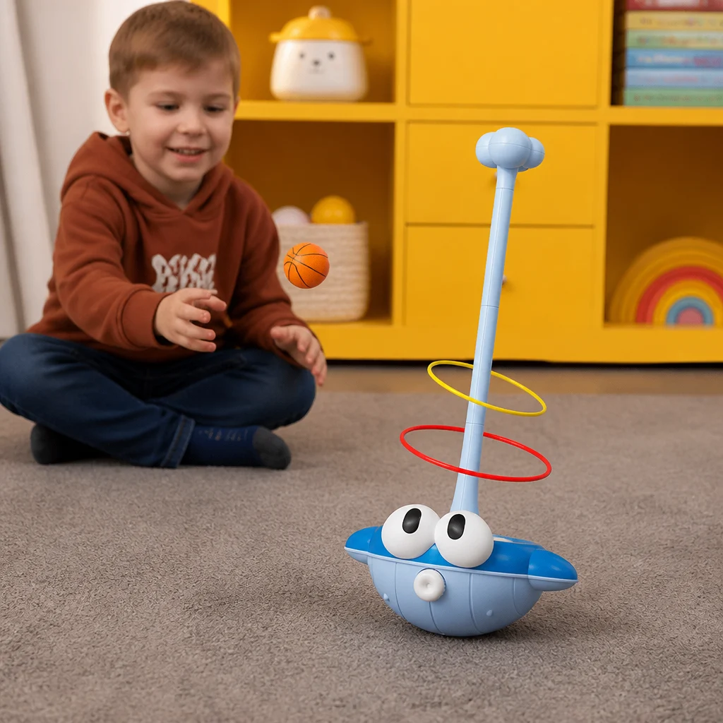 3-in-1 Educational Activity Game โ Ring Toss, Basketball & Sticky Ball