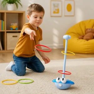 3-in-1 Educational Activity Game – Ring Toss, Basketball & Sticky Ball