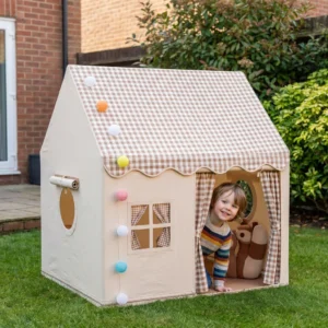 Kids Play House Tent with Checkered Roof