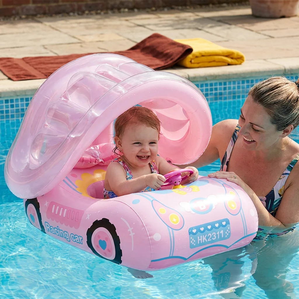 Inflatable Baby Pool Float Car with Sunshade