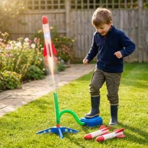 Kids Rocket Launcher with Foot Pump – Lightning Air-Powered Outdoor Toy
