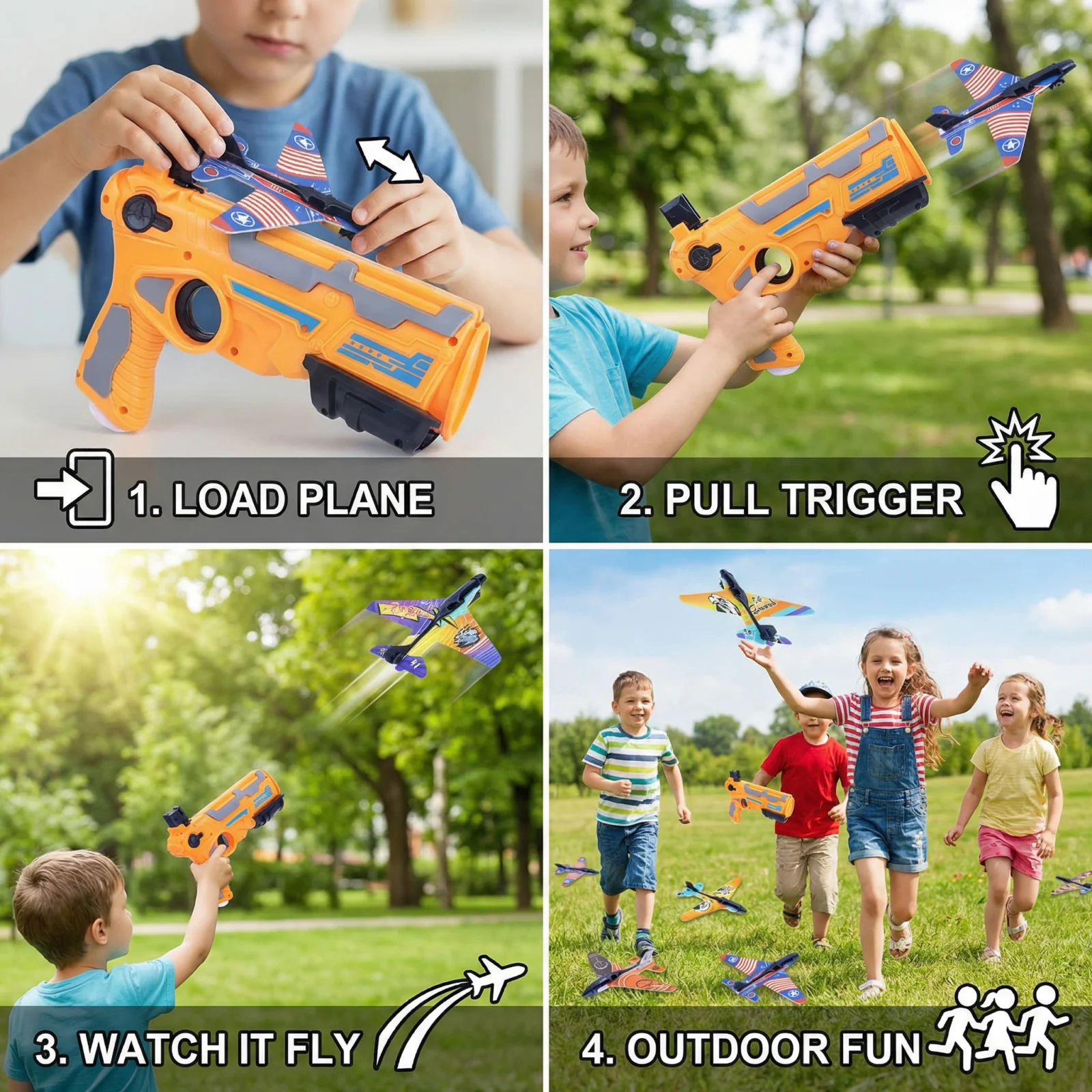 Kids Airplane Launcher – Outdoor Flying Toy Game