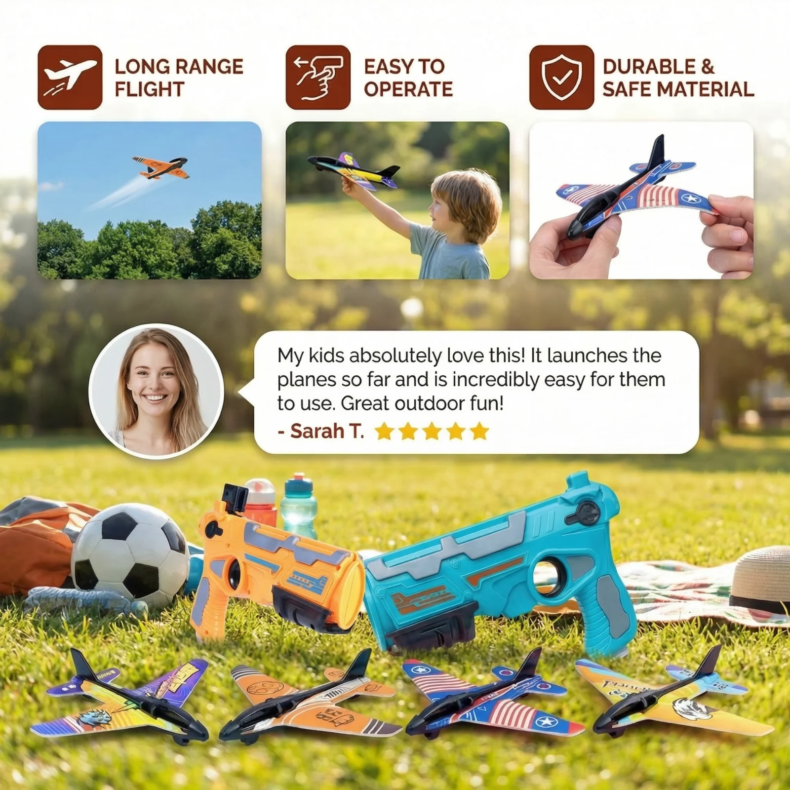 Kids Airplane Launcher – Outdoor Flying Toy Game