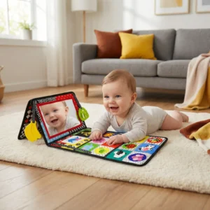 Interactive Baby Mirror Book – Foldable & Washable Soft Cloth Toy