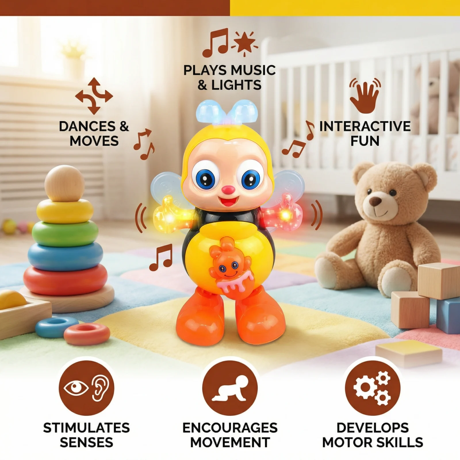 Dancing Musical Bee โ Interactive Toy for Babies & Toddlers
