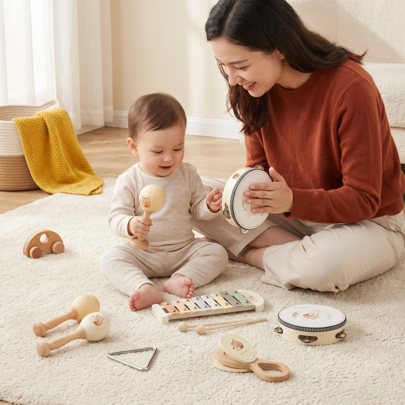 Montessori Wooden Musical Instruments Set for Babies โ Sensory Learning Toy