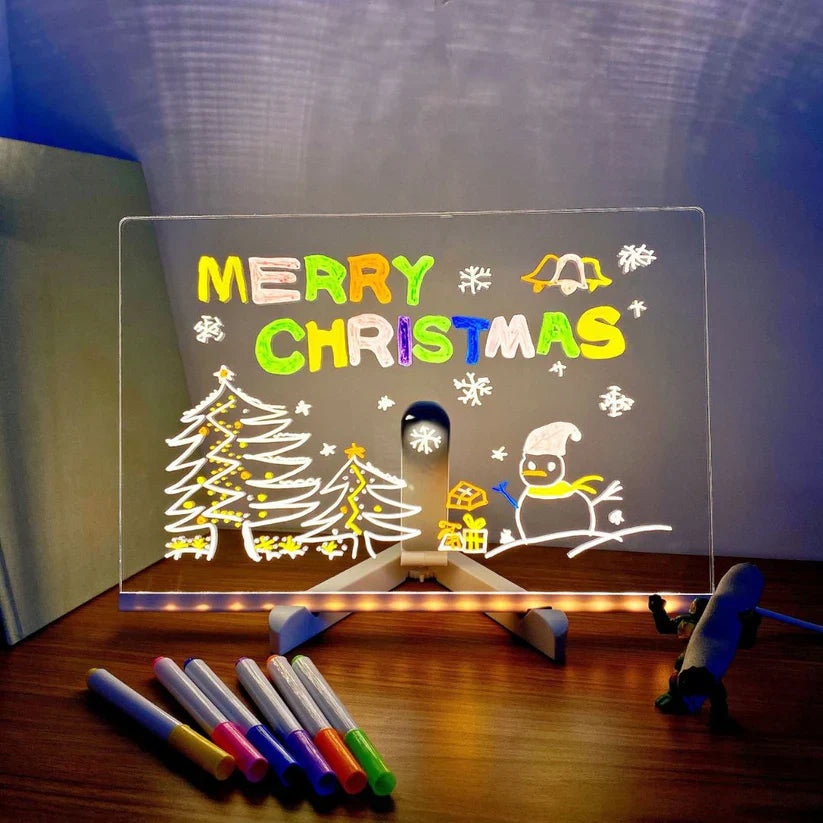 LED Writing Drawing Board for Kids โ Reusable Light-Up Surface for Creative Notes, Art and Learning