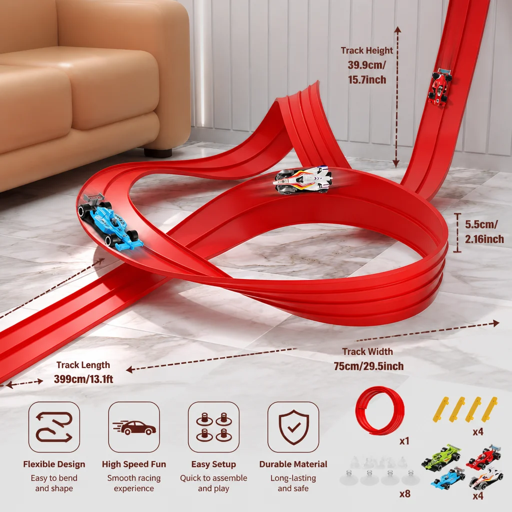 Flexible racing track set