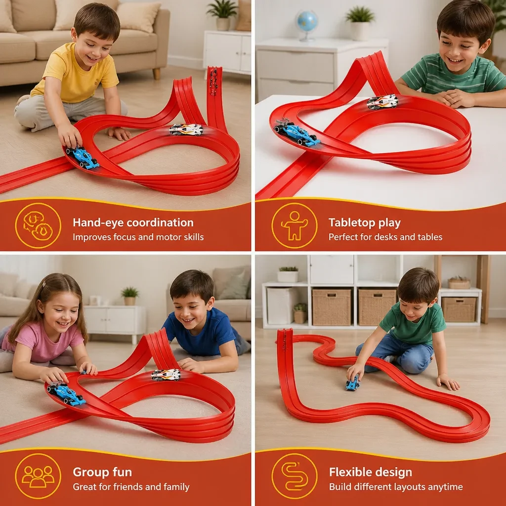 Flexible racing track set