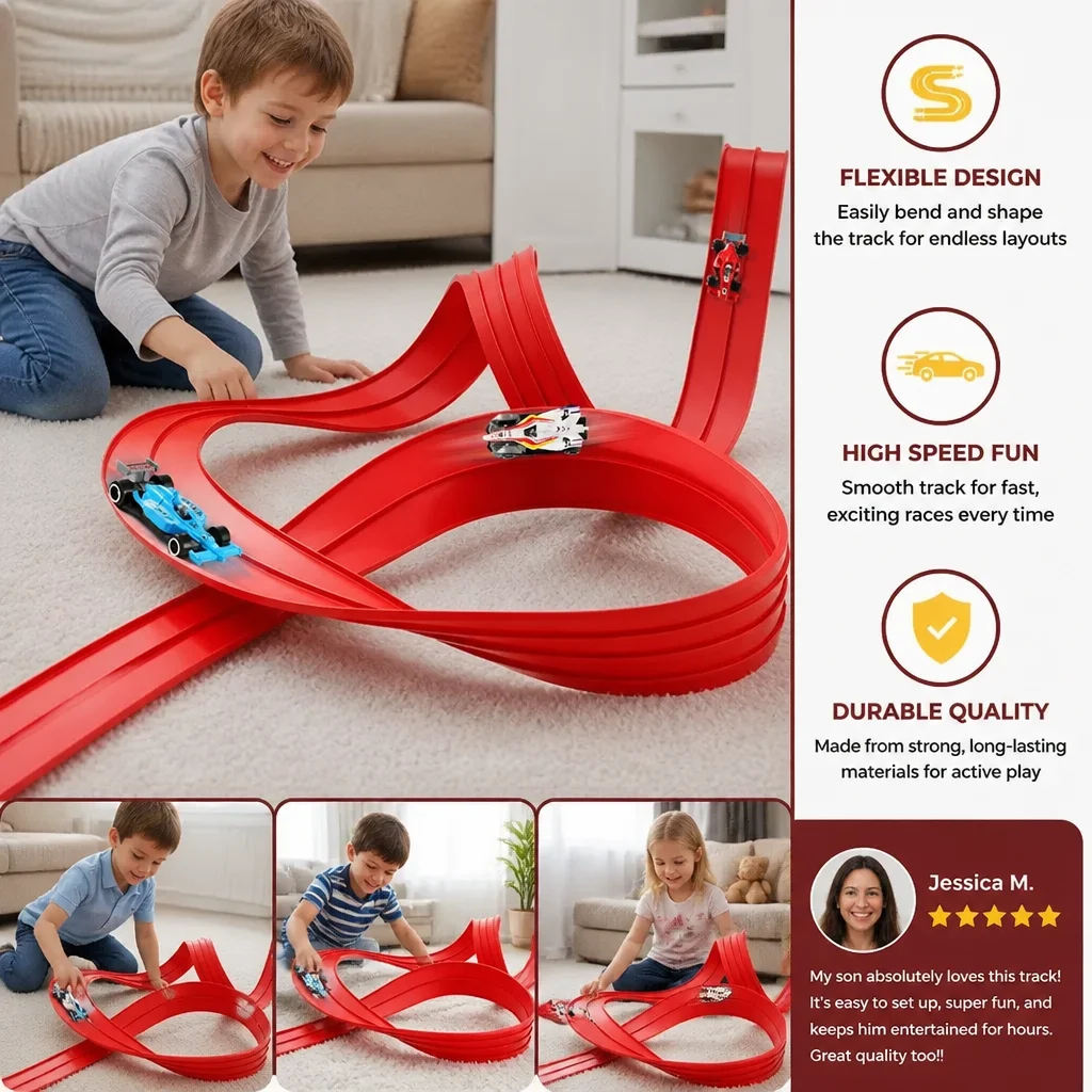 Flexible racing track set