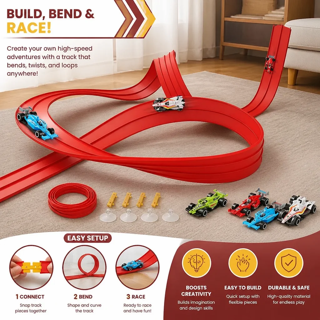 Flexible racing track set